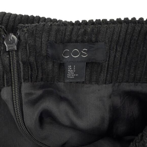 COS Corduroy Mini Skirt w/ Pockets Women's Size 2 Dark Gray - Picture 5 of 7